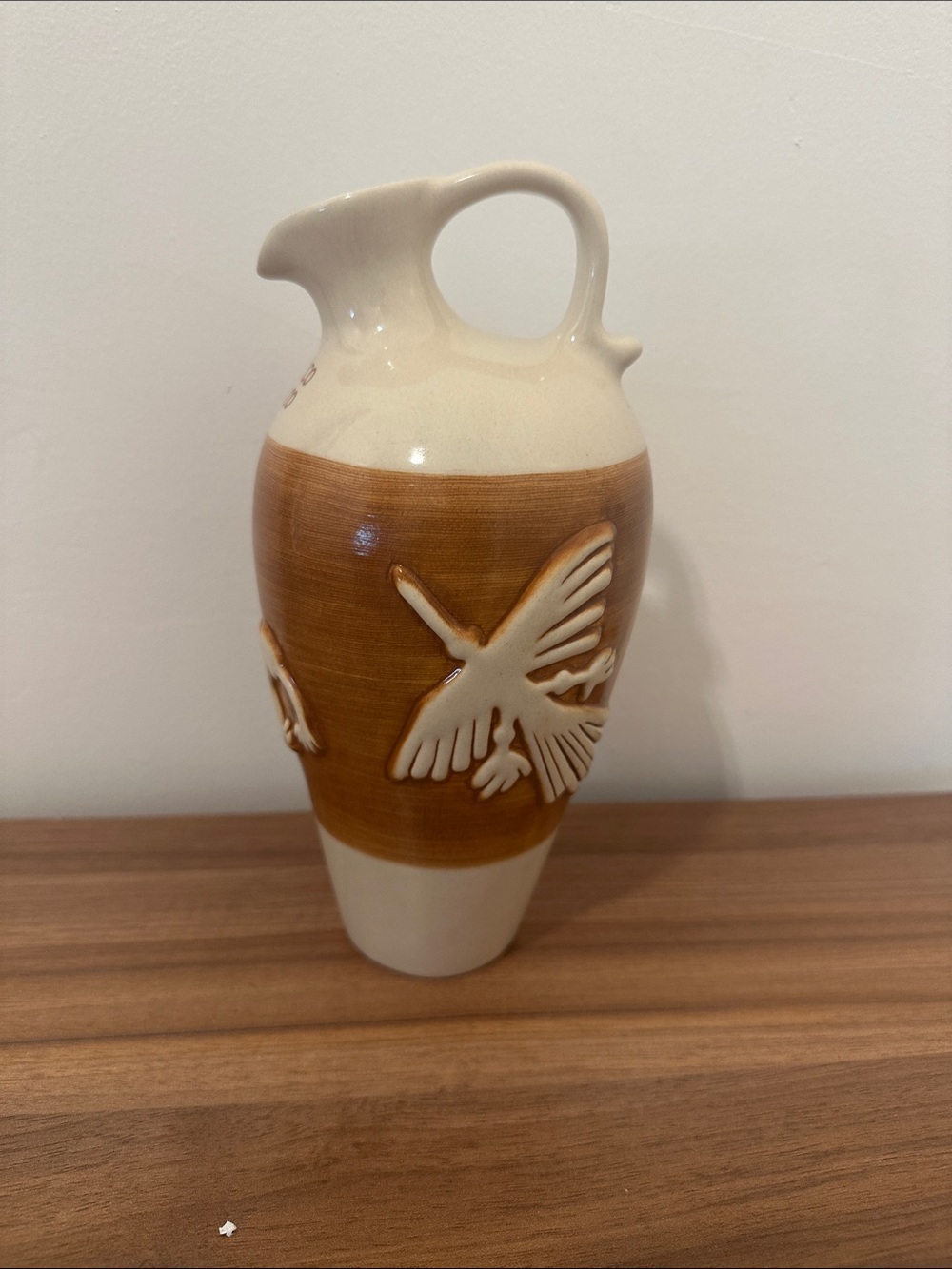 Cuzco Pisco Ceramic Decanter - Cream & Brown - Picture 2 of 5